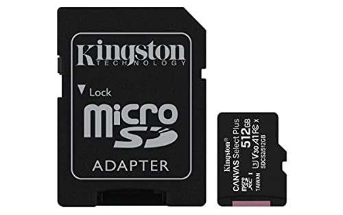 Carte mémoire microSD Kingston Canvas Select Plus 512 Go + Adaptateur