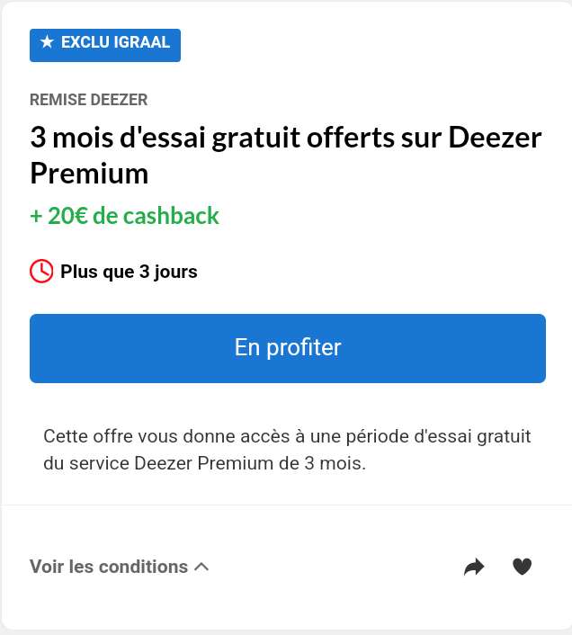[Nouveaux Clients] 3 Mois Offert À Deezer Premium