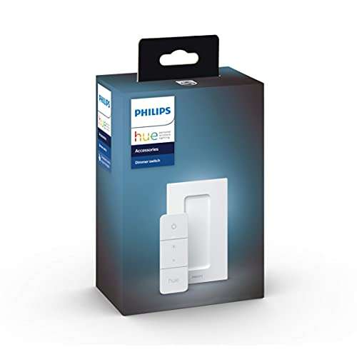 Pack Philips Hue : Lot de 2 ampoules connectées White & Color Ambiance (E27, 1100 lumens) + interrupteur / télécommande Dim Switch