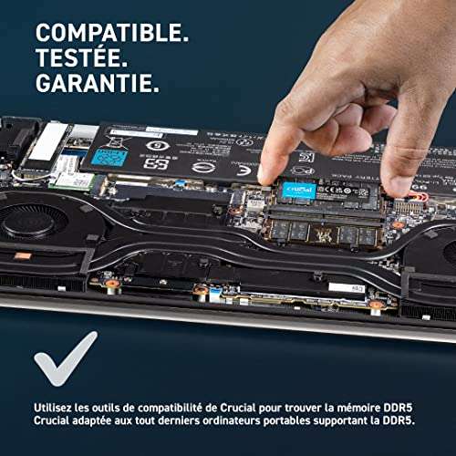 Crucial RAM 32Go Kit (2x16Go) DDR5 5200MHz SO-DIMM Mémoire pour Ordinateur Portable