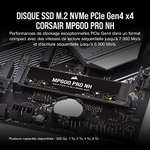 SSD Interne M.2 NVMe Corsair Force MP600 Pro NH Gen4 - 2 To (CSSD-F2000GBMP600PNH), Jusqu'à 7000/6500 Mo/s Lecture/Écriture