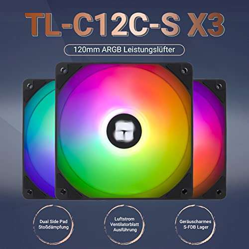 Ventilateur de boîtier Thermalright TL-C12C-S X3 Ventilateur de CPU 120 mm ARGB (vendeur tiers)