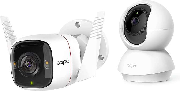 Caméra Surveillance WiFi Extérieur Tapo C320WS + Caméra intérieur C200