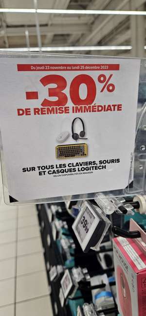 30% de réduction sur les claviers, souris et casques Logitech - Ex: Souris sans-fil Logitech G703 LightSpeed - Rennes (35)