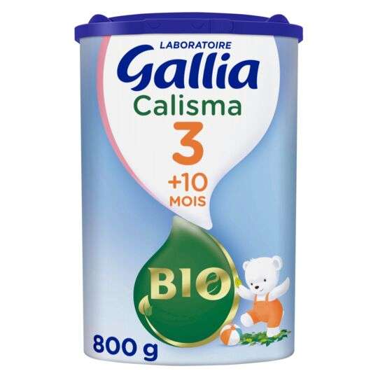 Lot de 3 boites de lait bébé 3ème âge en poudre Gallia Calisma 3 Bio