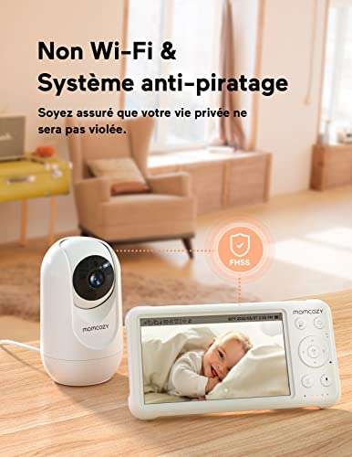 Babyphone vidéo Momcozy - 1080p 5, Batterie 5000 mAh (Vendeur