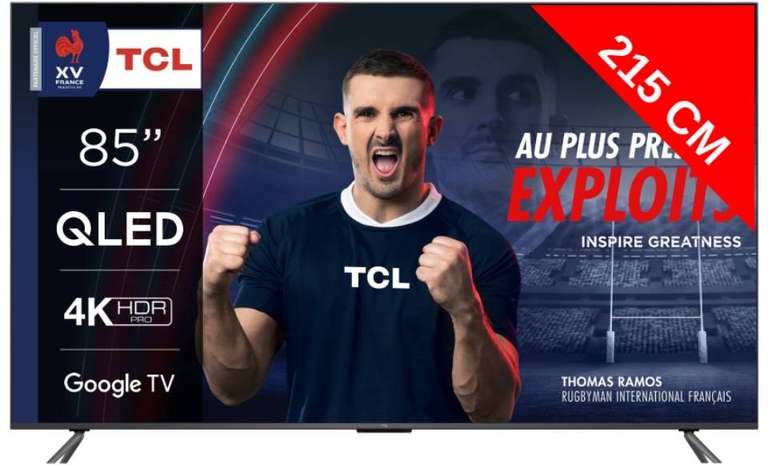 TV TCL 85QLED770 QLED 4K 215 cm (via ODR de 100€)