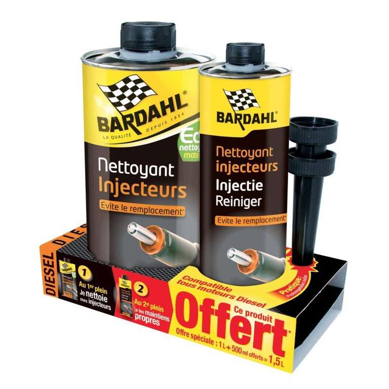 Nettoyant injecteurs Diesel Bardahl 1L + 0,5L