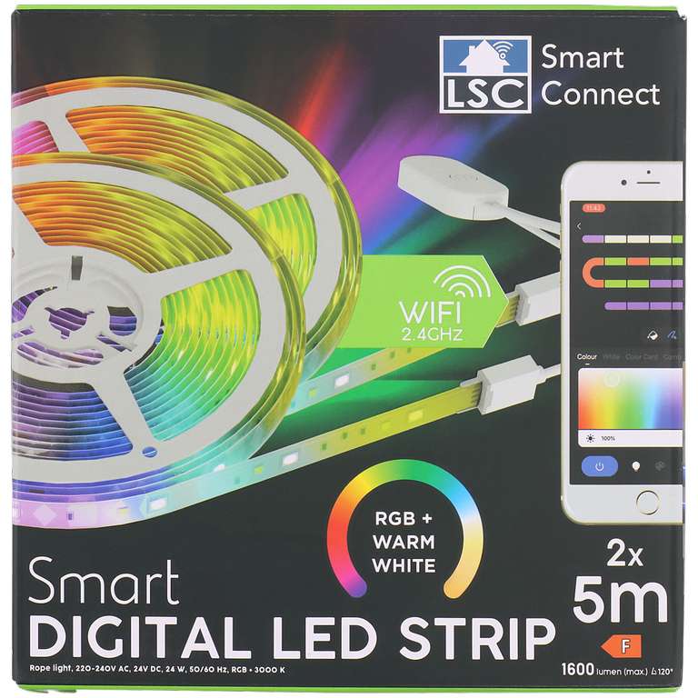 Lot de 2 bandes LED numériques LSC Smart Connect 2 x 5m (Frontaliers Belgique)
