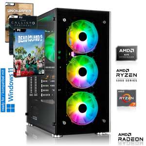 Tour PC - AMD Ryzen 7 5800X, 16 Go de RAM DDR4, 1 To HDD + 500 Go SSD, AMD RX 6700 XT