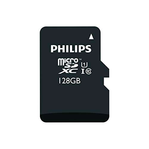 Carte mémoire MicroSDXC Philips - 128 Go, Classe 10 + Adaptateur