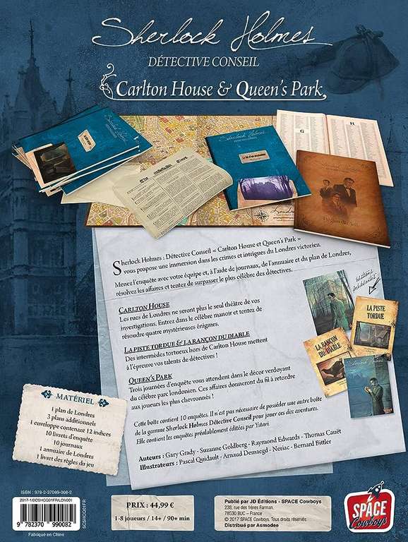 Jeu d'enquête Sherlock Holmes Détective Conseil : Carlton House et Queen's Park