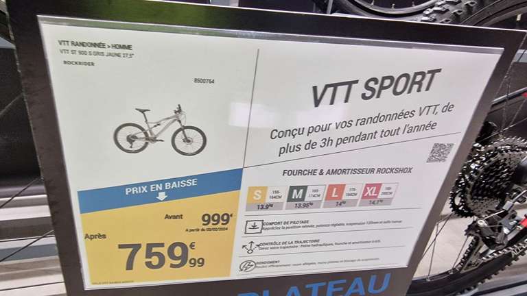 Vélo VTT ST900 S tout suspendu - Tailles M et L
