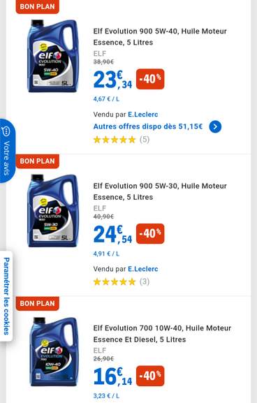 40 de remise immédiate sur les huiles moteur Elf Ex Bidon de 5L d — free download