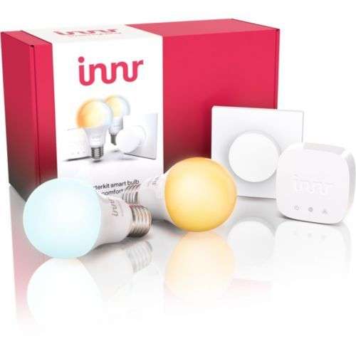 Kit de lumière connecté Innr - Bridge + E27x2 blanc variable + Smart Button