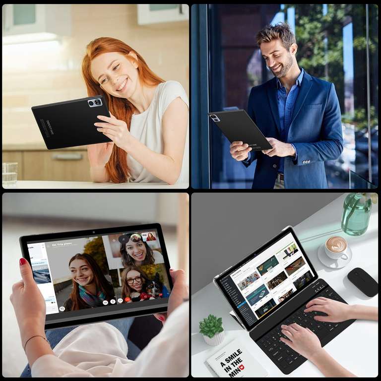 Tablette Android 15 Gemini AI 10 Pouces - 30 Go RAM, 64 Go ROM, Widevine L1, Clavier Et Souris Inclus, Grise - 7