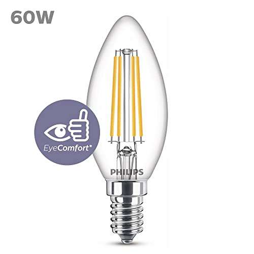 Ampoule led à filament, flamme, E14, 806lm = 60W, blanc chaud, LEXMAN