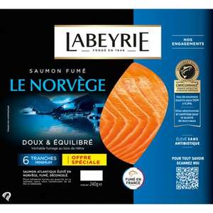 Saumon fumé norvège Labeyrie - 6 tranches (sur une sélection de magasin)