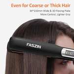 Lisseur cheveux Faszin - Plaques en titane lisse, 20S Chauffe Rapide, Écran LCD, Voltage Universel (Vendeur tiers - Via coupon)