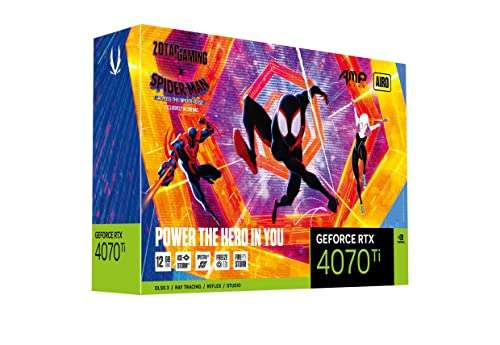 Carte Graphique Zotac Gaming GeForce RTX 4070 Ti AMP AIRO Spiderman Edition 12GB (‎ZT-D40710F-10SMP)