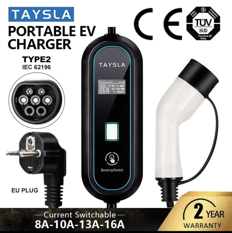 Chargeur pour véhicule électrique Taysla - Type 2, 16A