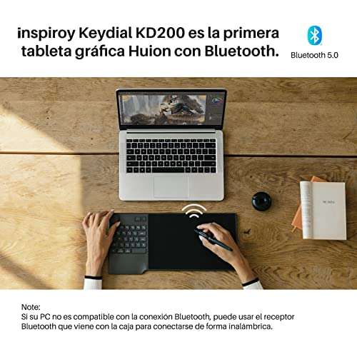 Tablette Graphique sans-fil Huion Inspiroy Keydial KD200 - Bluetooth 5.0 (Vendeur Tiers)