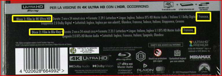 Coffret Pulp Fiction (1994) - 4K Ultra HD + Blu-Ray avec Fourreau et VF incluse