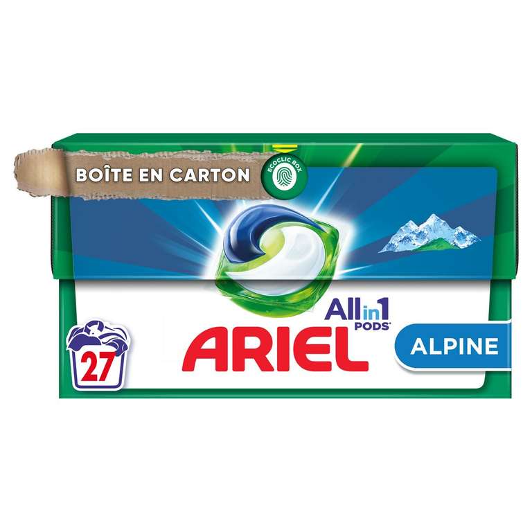 2 paquets de lessive Ariel pods x27 - Différentes variétés (via 8,44€ sur carte fidélité + ODR 11,26€ et ODR 8,44€)
