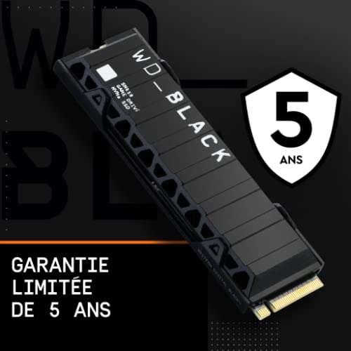 SSD interne M2 NVMe WD black SN850 (GEN4) - 2 To avec Dissipateur Thermique (compatible PS5)
