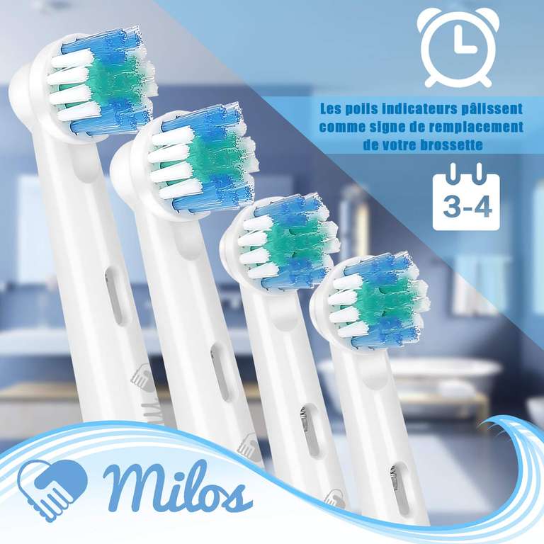 Lot de 16 brossettes pour brosse à dents - compatible Oral-B