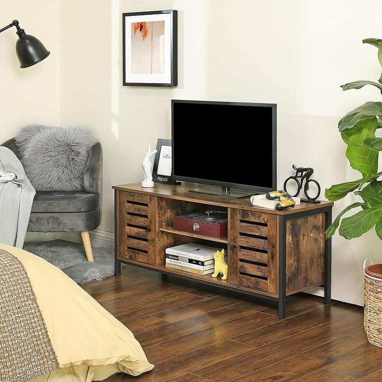 Sélection de meubles en promotion - Ex : Meuble TV Vasagle LTV43BX - Armature acier, Finition marron rustique,110 x 40 x 50 cm