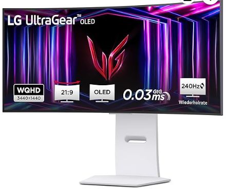 Ecran PC 34" LG Ultragear 34GS95QE-W.AEU - UWQHD (3440x1440), OLED 240 Hz, HDR True Black 400, incurvé 800R