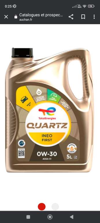 Bidon de 5L d’huile Total Quartz Ineo first 0W30 – Différentes variétés (via 29,50€ sur carte fidélité)