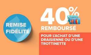 40% cagnottés sur la carte fidélité sur les draisiennes et les trottinettes électriques (magasins Carrefour Market / Drive participants)