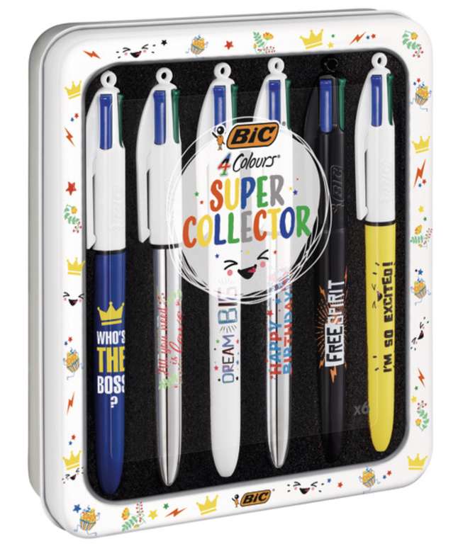 Coffret de 6 stylos bille 4 couleurs décorés BIC (via 9.03€ sur la carte fidélité)