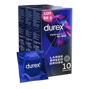 Lot de 3 boites de 10 Préservatifs Durex Perfect Gliss - 3 x 10 unités