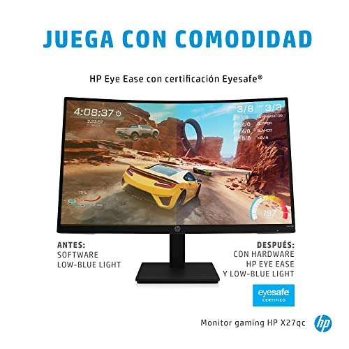Ecran PC 27" HP X27qc - Quad HD 2560 x 1440, 165 Hz