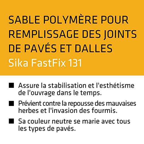 [Prime] Sable polymère Sika FastFix 131 pour remplissage des joints de pavé et dalles, 20kg, Ton sable