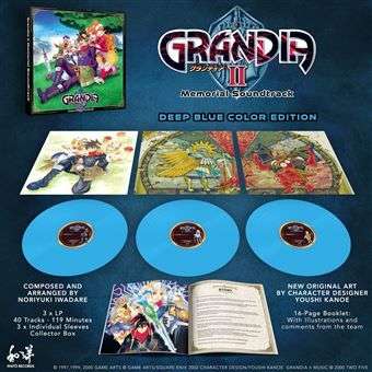 Triple Vinyles bleu Grandia II Memorial Soundtrack Édition Collector