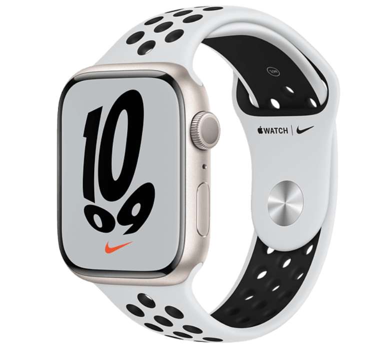 Montre connectée Apple Watch Nike Series 7 (GPS) - Boîtier en aluminium, 45 mm, avec bracelet sport (Frontaliers Suisse)