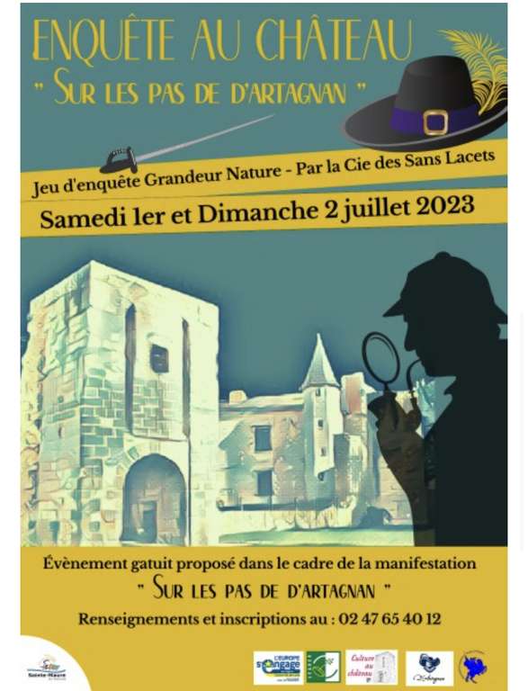 Entrée gratuite aux événements du Festival « Sur les pas de D’artagnan » (sur réservation) - Sainte Maure de Touraine (37800)
