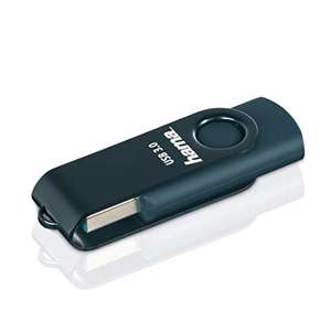 Clé USB 3.0 Hama Rotate - 128 Go, taux de transfert de 90 MB/s, avec accroche porte-clefs, Bleu Pétrole