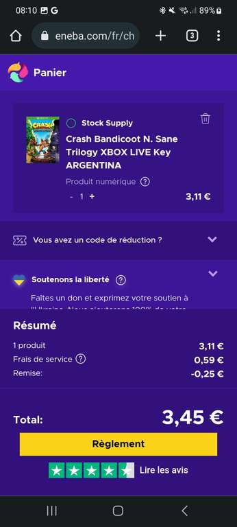 Crash Bandicoot N. Sane Trilogy sur Xbox One/ Series X|S (Dématérialisé - Store Argentine)