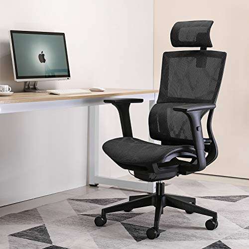 Chaise ergonomique de bureau Sihoo - Support Lombaire et accoudoirs, 150 kg max.