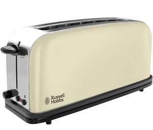 Grille-Pain Russell Hobbs Toaster - Fente Large Spécial Baguette, 6 Niveaux de Brunissage, Décongèle, Réchauffe