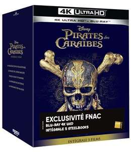 Coffret Pirates des Caraïbes 1 à 5 Steelbook Blu-ray 4K Ultra HD (+10€ sur Compte adhérent)