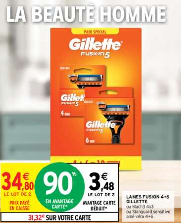 Lot de 2 paquets Lames De Rasoir Gillette Fusion 5 - 10 lames, diverses variétés (Via 31,32€ sur Carte Fidélité)
