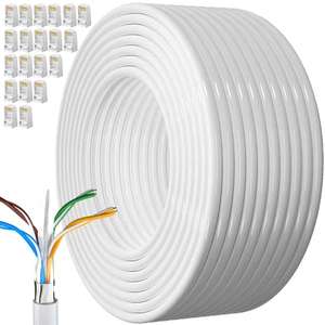 Cable Ethernet Blindé (RJ45) - 100m, Cat.6 (Vendeur Tiers)