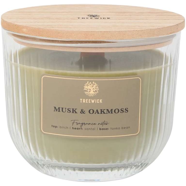 Bougie parfumée Treewick en bois - 50h de parfum à 3,99€ chez Action