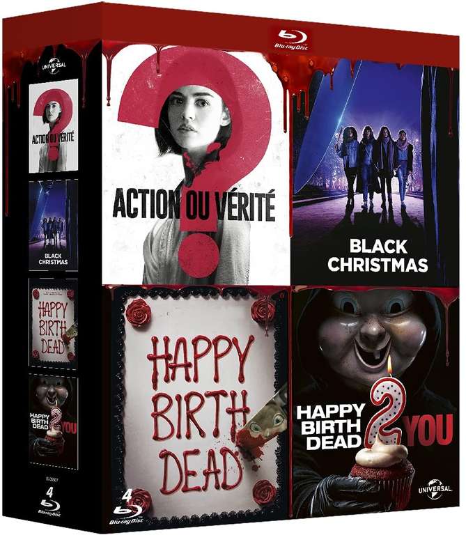 Coffret Blu-ray Horreur - 4 films (Happy Birthdead + Happy Birthdead 2 + Action ou vérité + Black Christmas)